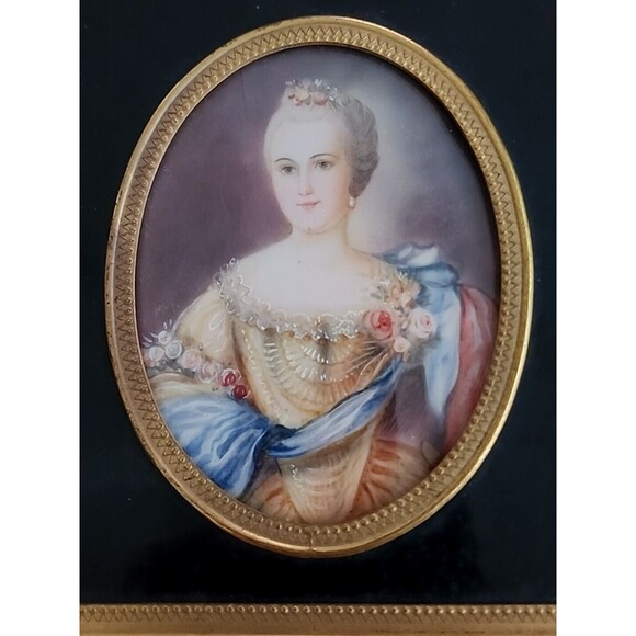 Signed MEY Antique Austrian Royalty Miniature Portrait Hand Painting Framed - Picture 4 of 12